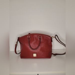 Dooney and Bourke Red Pebble Grain Leather Crossbody